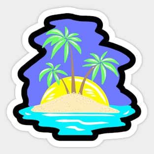 Summer Warm Tropical Sunny Beach Vacation Bathing Sticker